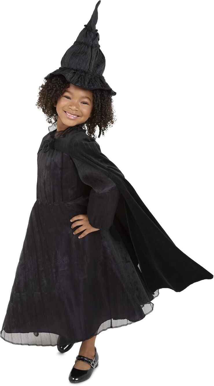 New Size 4-6X Girls Wicked Elphaba Witch Costume with Hat and Cape